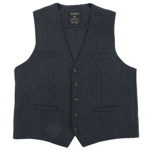 Emerald Isle Weaving Men 46 Regular Blue Multicolor Herringbone 5 Button Vest